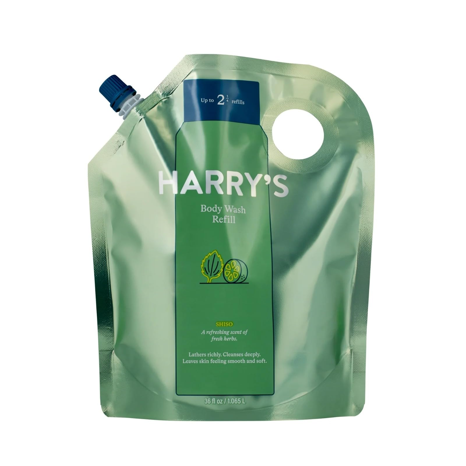 Harry's Men's Body Wash Refill - Shiso Scented, 36 Fl Oz (1.06L) | Hydrating & Refreshing Shower Gel for Men | Gym, Post-Workout & Daily Use