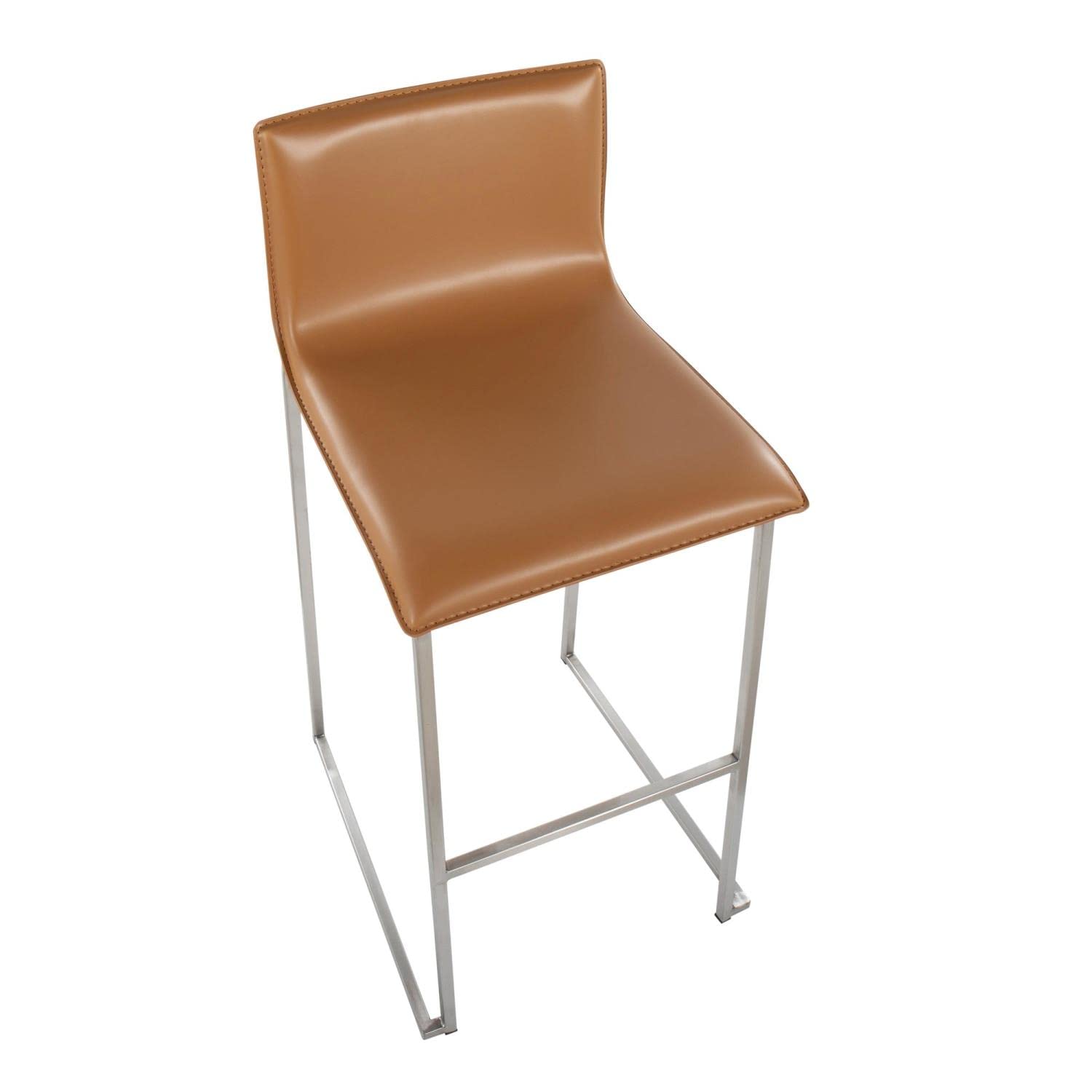 LumiSource Mara Bar Stool Set of 2 - Modern Counter Height Bar Chairs with Back Support - Perfect for Kitchen Island, Breakfast Nook & Home Bar Decor