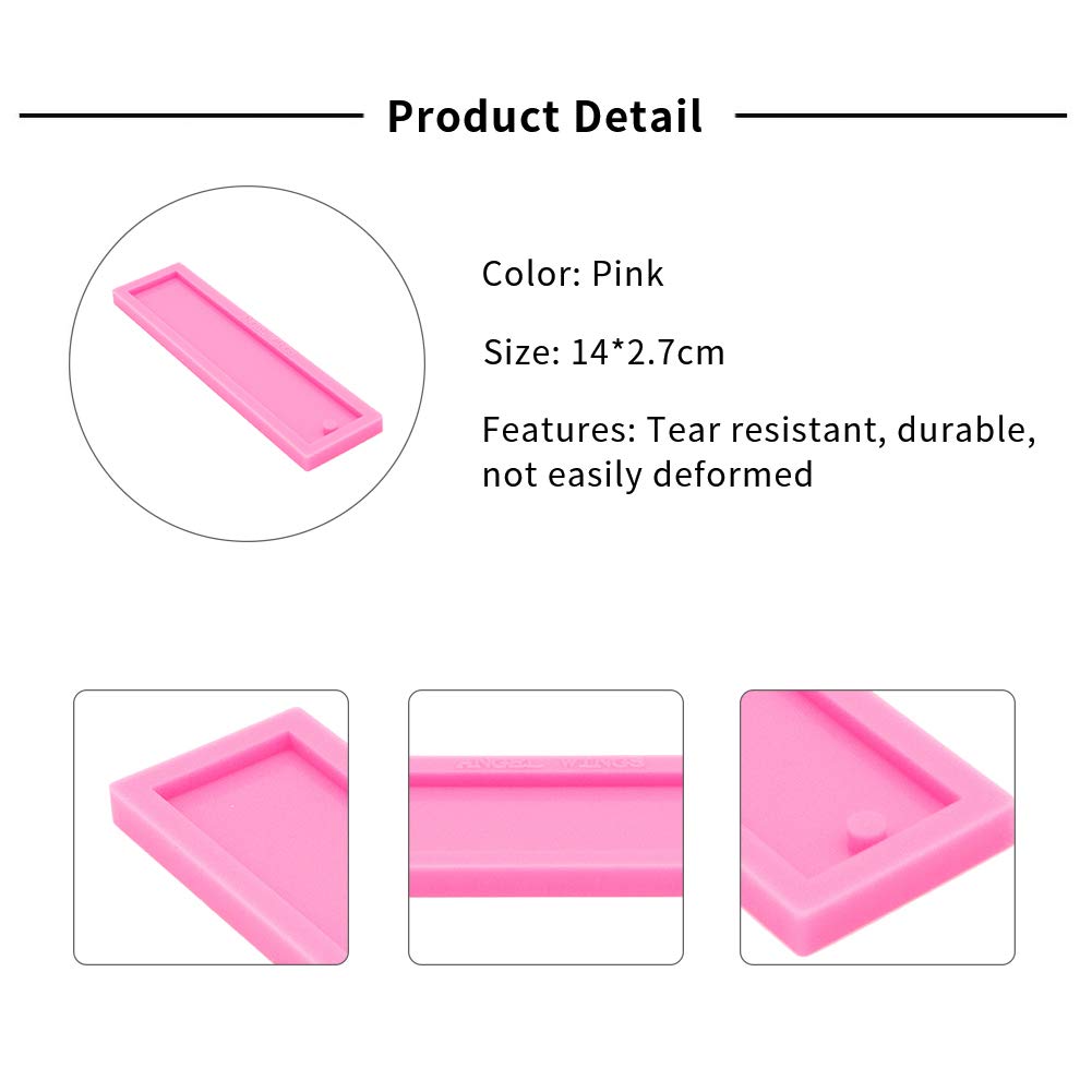 4 Pack Rectangle DIY Resin Keychain Silicone Molds - Epoxy Resin Casting Molds for Jewelry Making & Craft Projects - Perfect for DIY Keychains, Charms, and Handmade Gifts