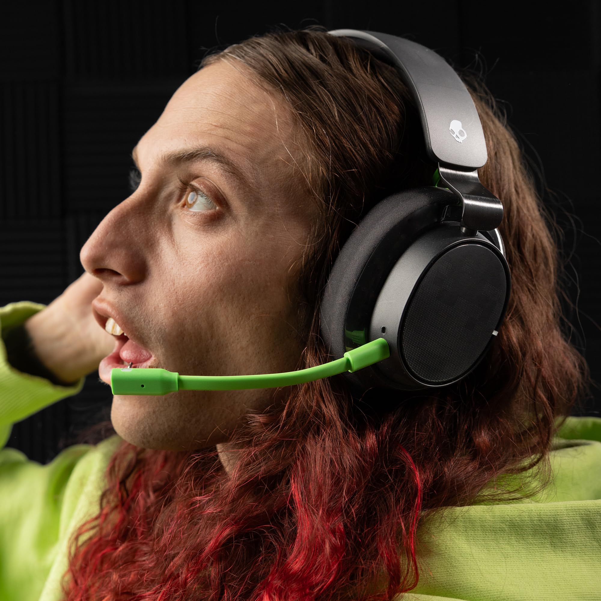 Skullcandy SLYR Pro Wireless Over-Ear Gaming Headset with Ultra Low Latency - Multi-Platform Compatible (Xbox, PC, Nintendo Switch, PlayStation) - Black/Green - Perfect for Competitive Gaming & Immersive Audio Experience