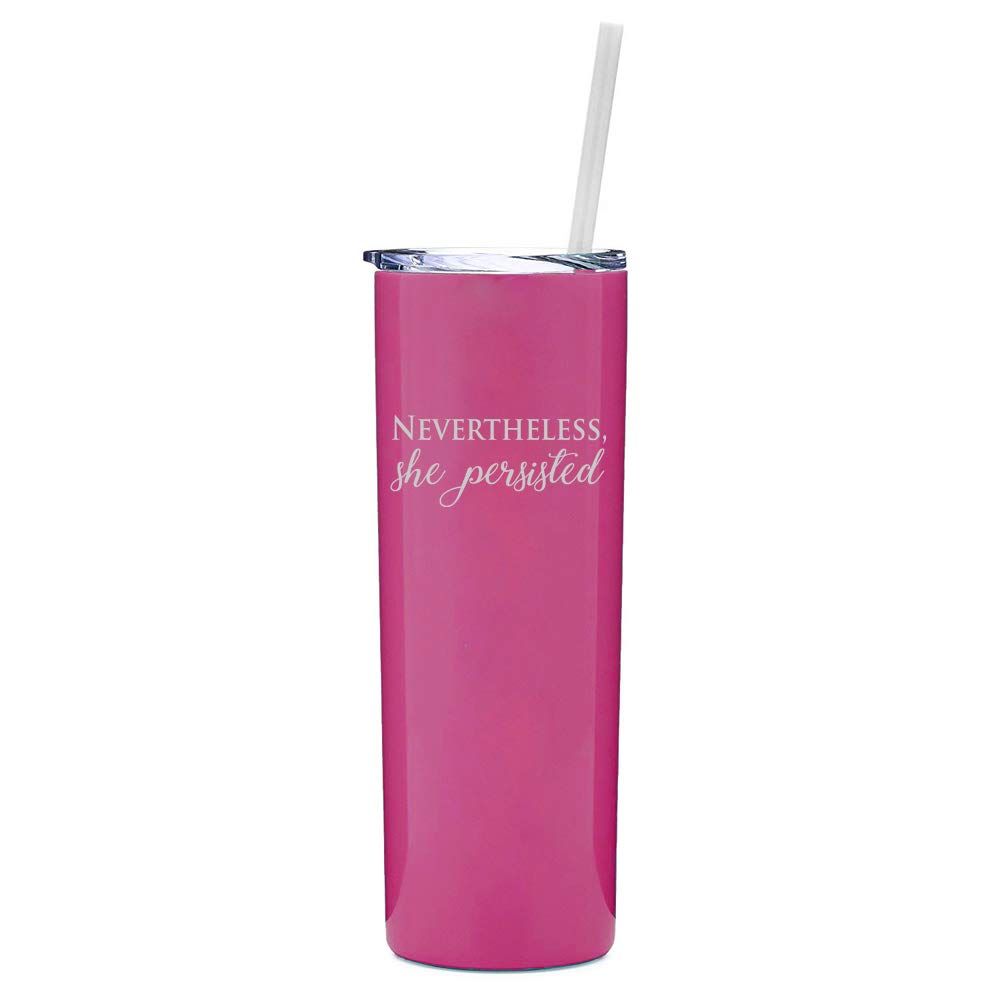 20 oz Skinny Tall Stainless Steel Vacuum Insulated Tumbler with Straw - 