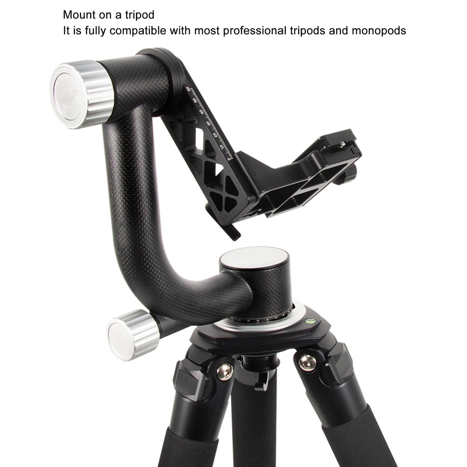 Akozon 360° Panoramic Tripod Head - Universal Carbon Fiber Camera Tripod with Quick Release Plate for DSLR/Mirrorless Cameras - Perfect for Photography, Videography & Travel Shooting
