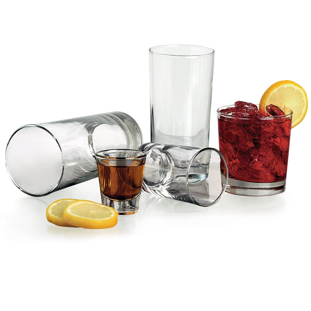 Anchor Hocking Heavy Base Drinking Glasses Set - 12 oz Tumbler Glasses, Set of 12 - Durable Glass Cups for Iced Coffee, Cocktails & Everyday Use at Home, Bar or Restaurant