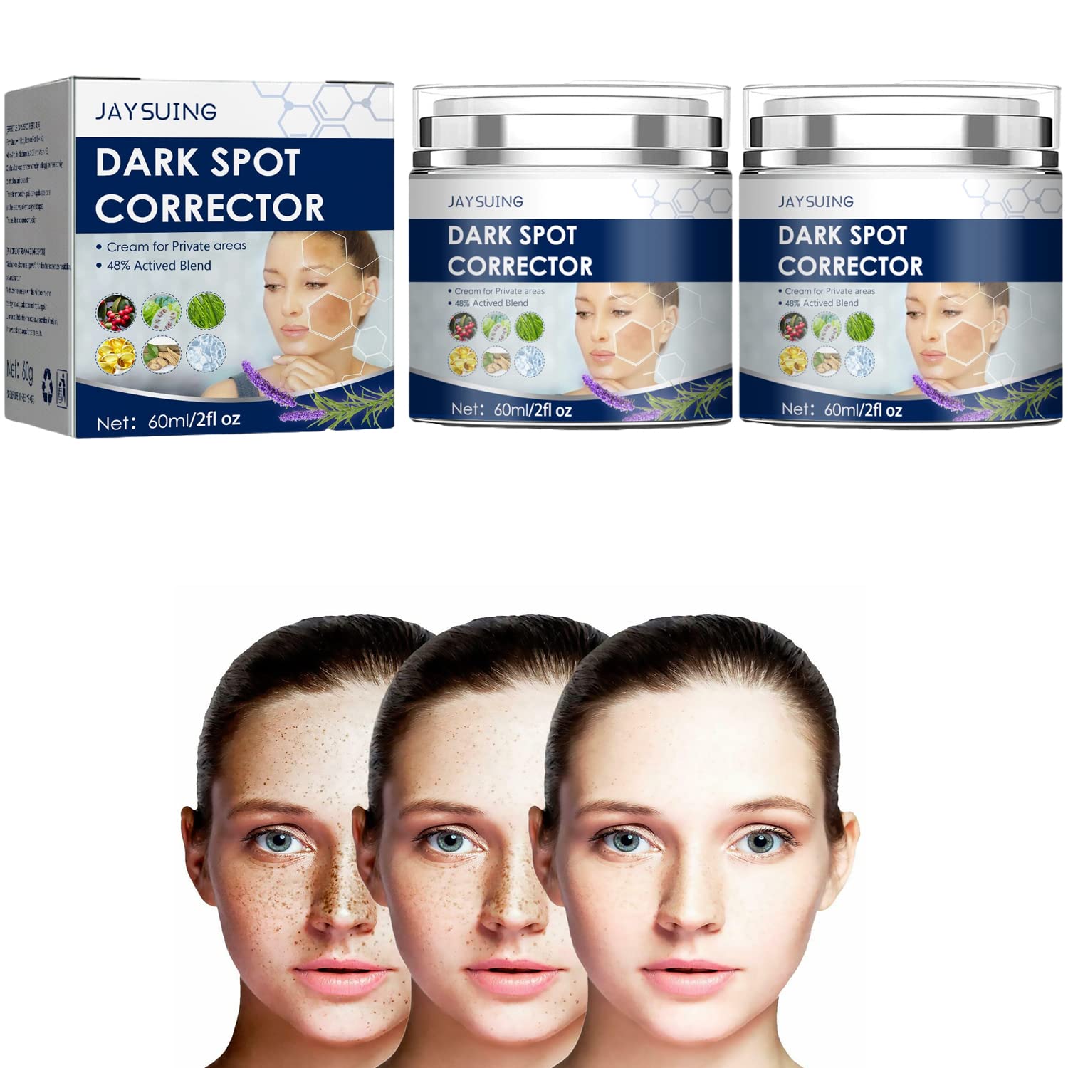 **Jaysuing Dark Spot Remover Cream for Face & Body - Hyperpigmentation Treatment, Skin Lightening & Brightening Cream - 60ml (2Pcs) - Perfect for Uneven Skin Tone, Acne Scars & Sun Spots**