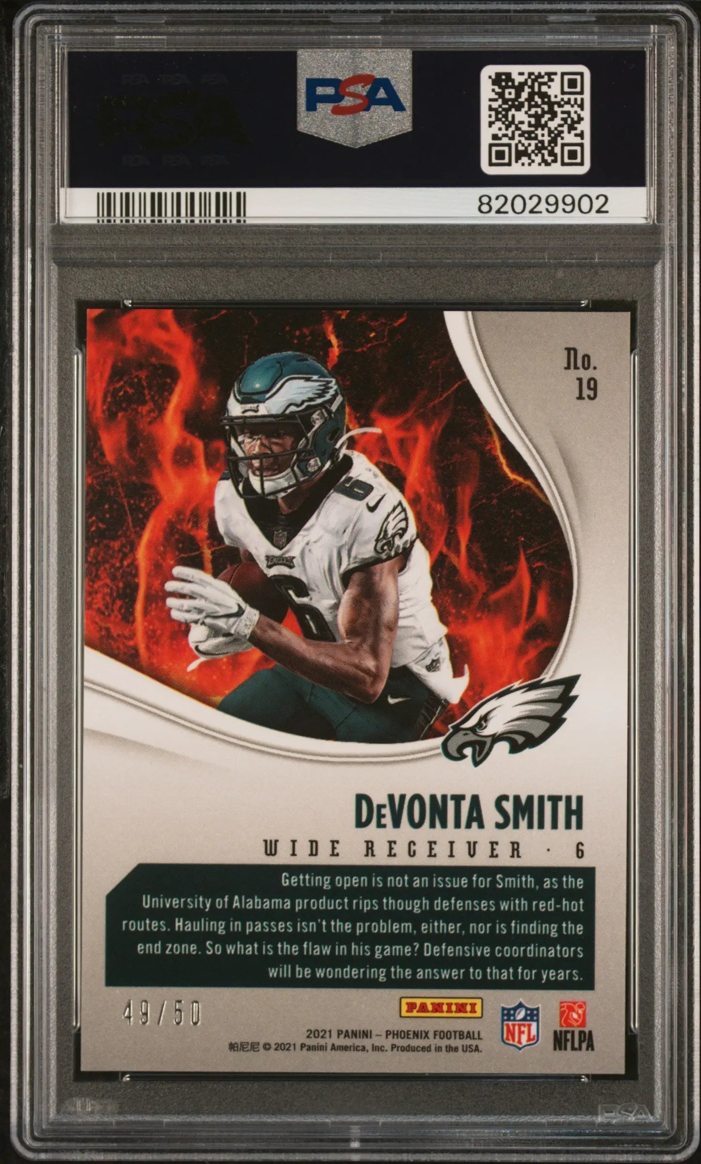 2021 Panini Phoenix Heat Wave Devonta Smith Rookie Card Bronze PSA 10 #/50 - Perfect for NFL Collectors & Fantasy Football Fans