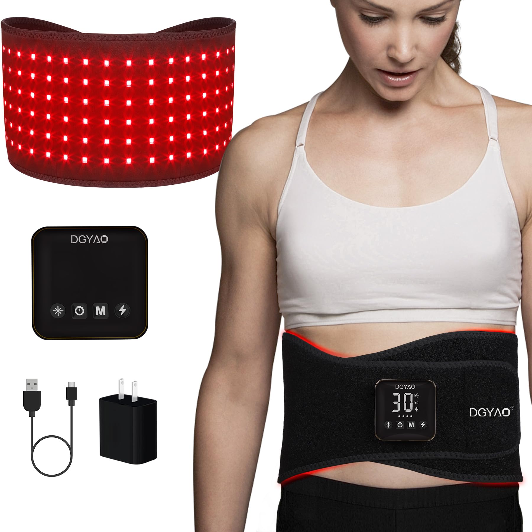 FDA Cleared Cordless Infrared Light Therapy Belt for Waist, Back & Joint Pain Relief - 4000mAh Rechargeable Battery, Home Use Muscle Relaxation Wrap - Perfect for Athletes, Office Workers & Chronic Pain Sufferers