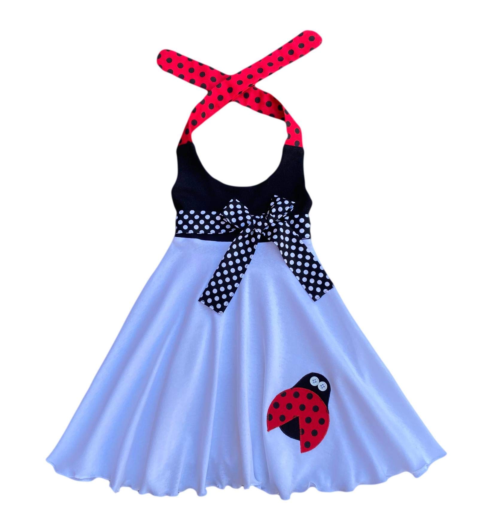 Ladybug Girl Summer Twirl Dress - Cute Red Polka Dot Kids Dress for Girls | Perfect for Birthday Parties, Outdoor Play & Summer Adventures
