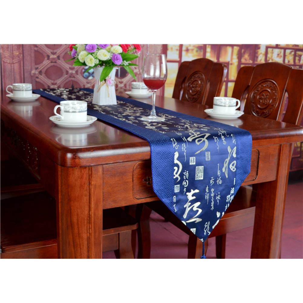 Jiaquhome Red Silk Brocade Table Runner - Traditional Chinese Wedding Tablecloth with Embroidery | Perfect for Weddings, Parties & Home Decor