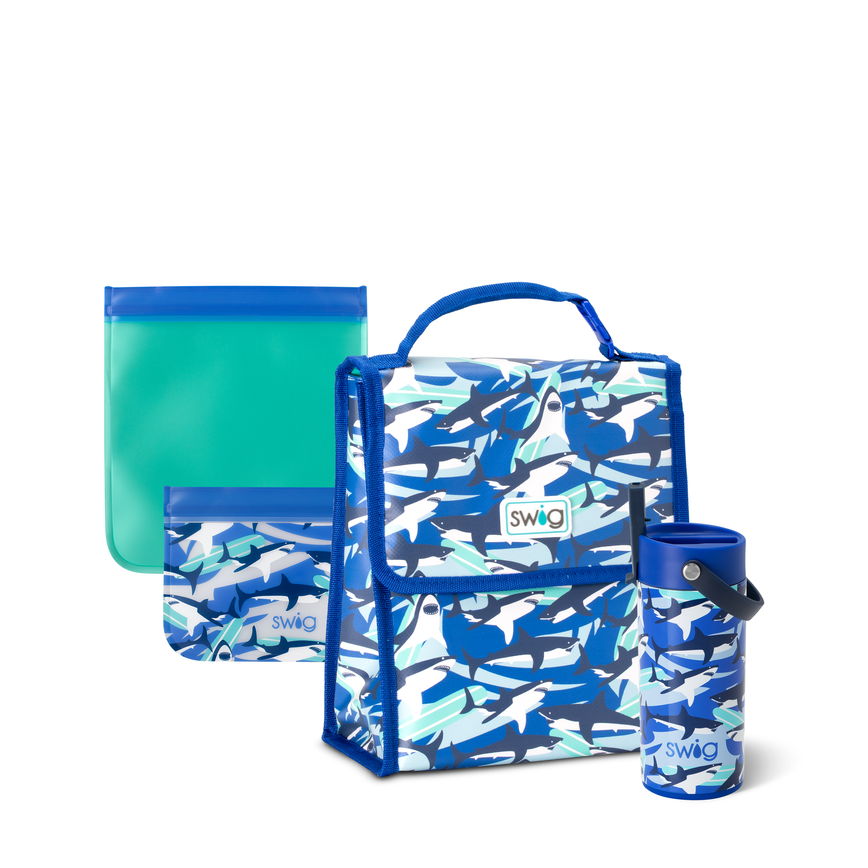 Shark Fin Folding Lunch Box Set - Bento Box for Kids & Adults - Perfect for School, Office & Picnics