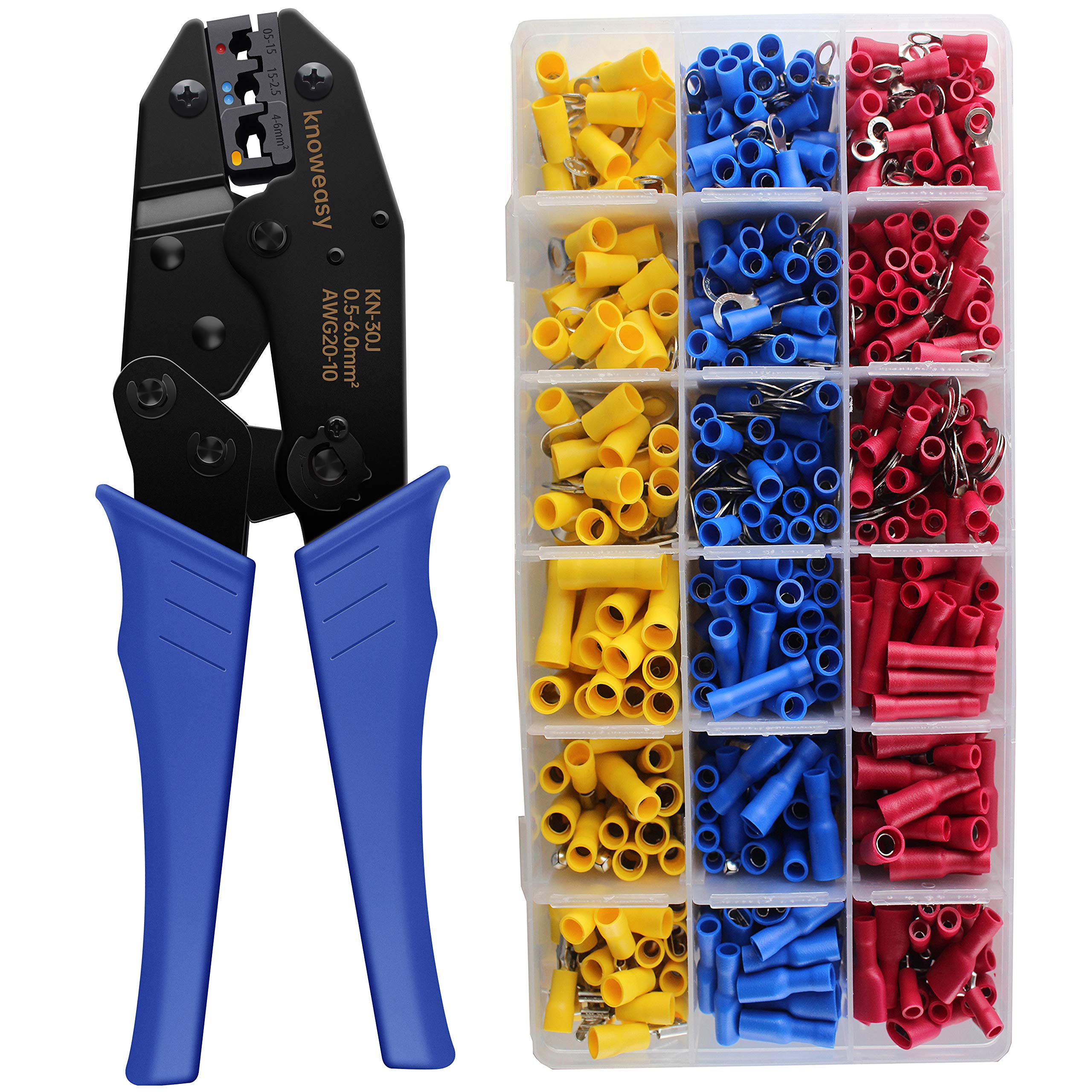 Knoweasy Professional Wire Crimping Tool Kit - 700PCS AWG22-10 Electrical Connectors & Terminals for Automotive, Home Wiring & DIY Electrical Projects