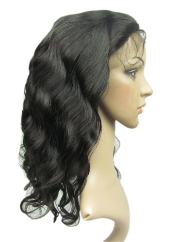 Tanya 16-Inch Body Wave Lace Front Wig - 1B Natural Black Indian Remy 100% Human Hair with Free Wig Cap | Perfect for Daily Wear, Cosplay, and Special Occasions