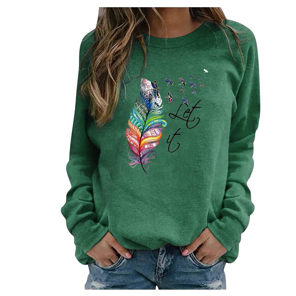 Women's Long Sleeve Sunflower Crewneck Sweatshirt - Loose Casual Pullover Top for Everyday Wear | Perfect for Fall Outfits, Coffee Dates & Weekend Errands