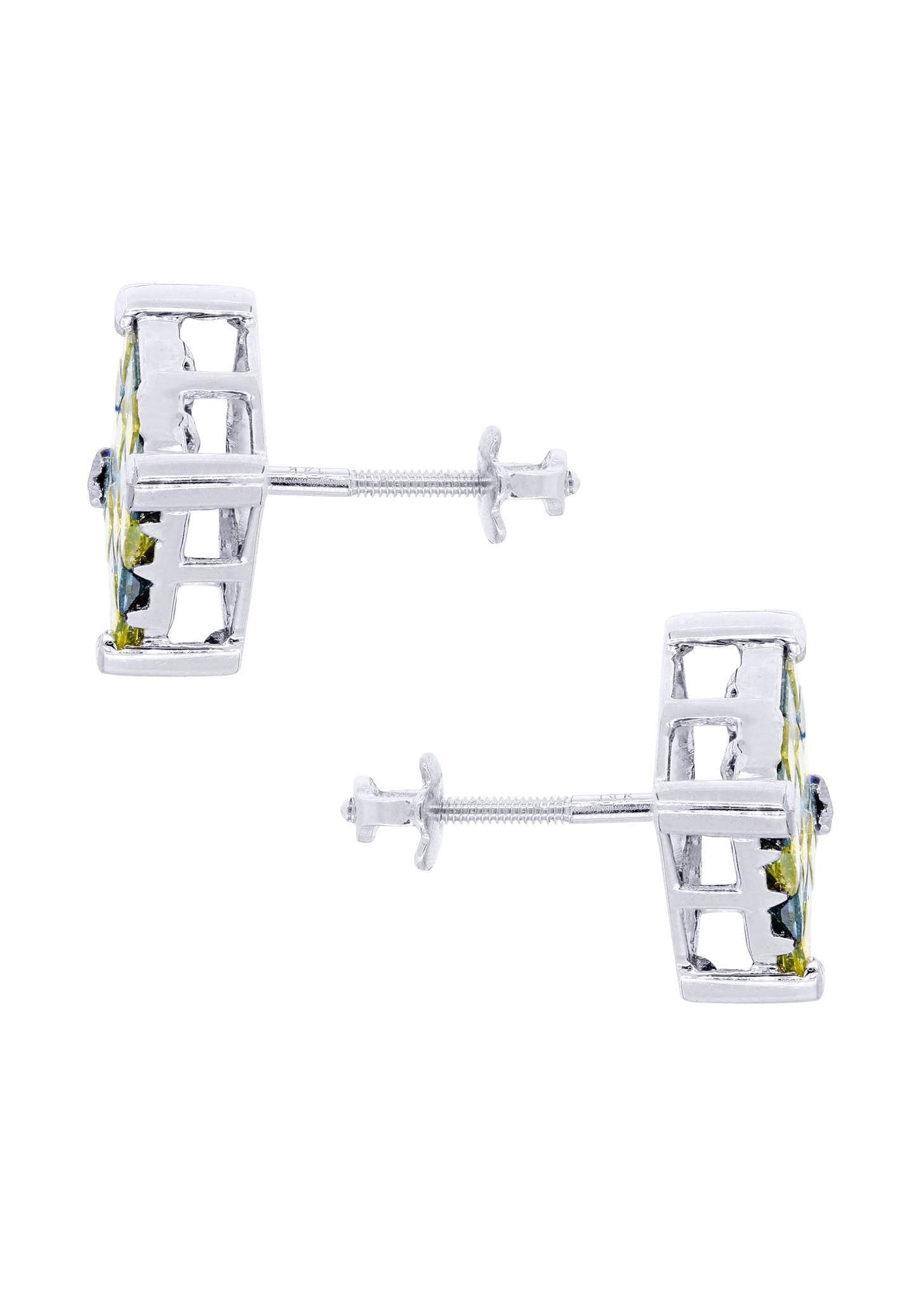 1.96 Carats 14K White Gold Diamond Stud Earrings for Men - Perfect for Weddings, Gifts & Formal Occasions