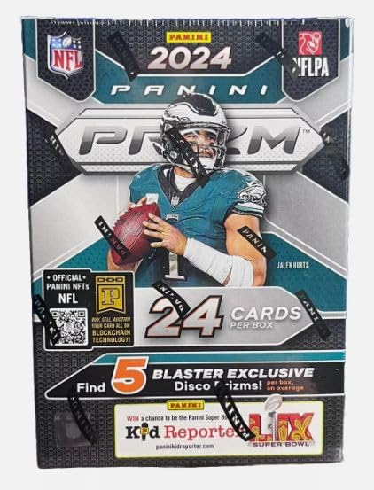 2024 Panini PRIZM Sealed Football Card Blaster Box - 5 EXCLUSIVE Prizms & Custom Patrick Mahomes Card | NFL Trading Cards Collection, Sports Memorabilia for Collectors & Fans | Perfect for Gifts, Investment, and Game Day Decor