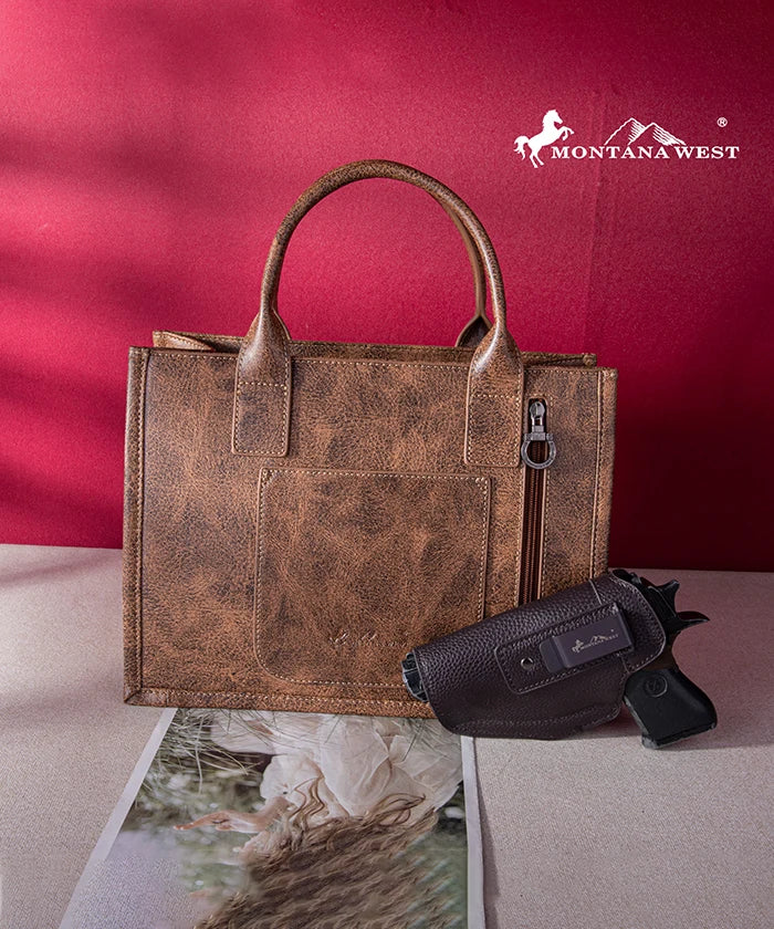 Montana West Whipstitch Tote Bag Set - Stylish Leather Handbag for Women, Spacious Work & Travel Tote with Matching Wallet - Perfect for Office, Commute & Weekend Getaways