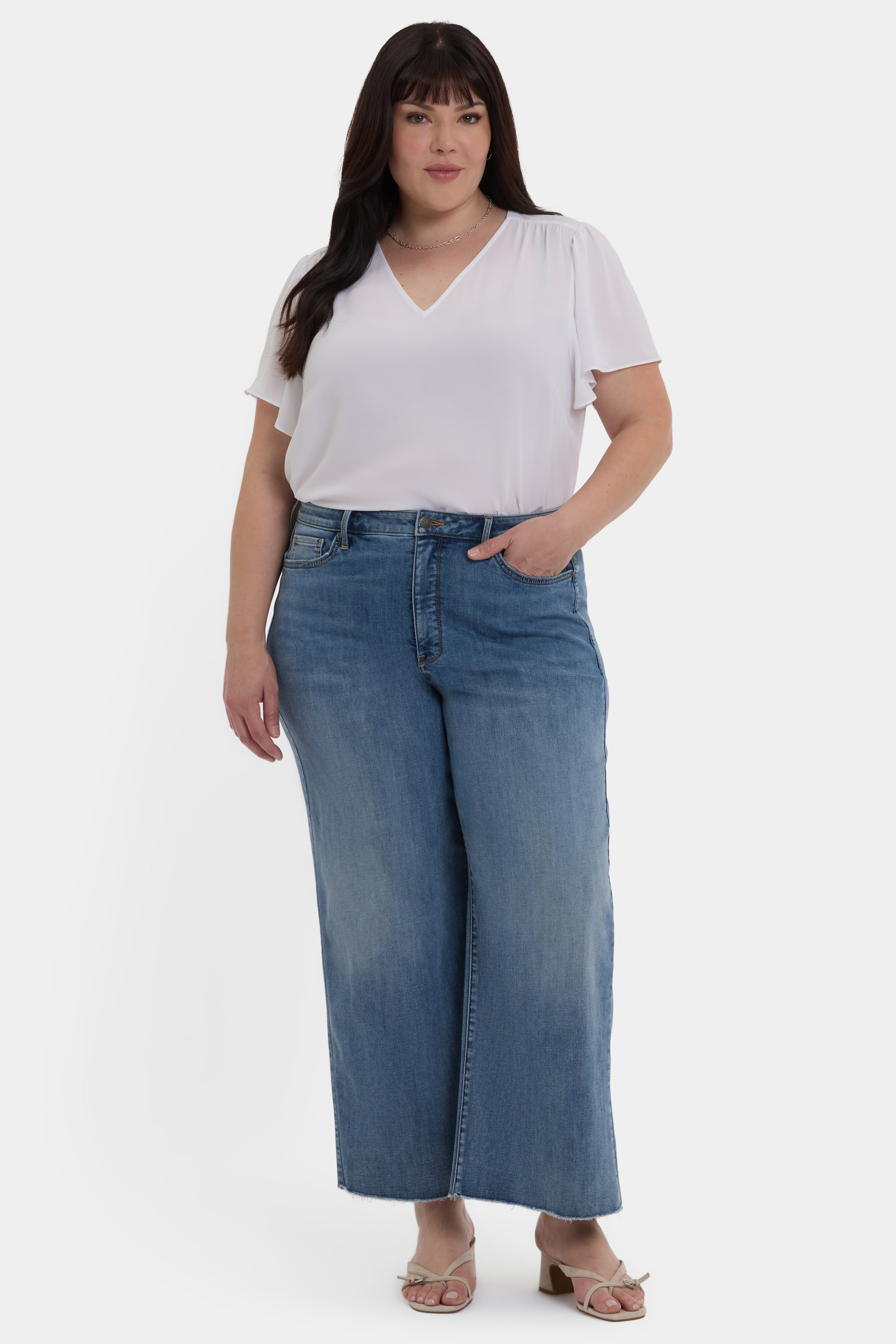 Brodi Wide Leg Ankle Jeans for Women - Plus Size High Waisted Denim Pants with Comfortable Stretch | Perfect for Casual Wear, Office Outfits & Barcelona Travel Fashion