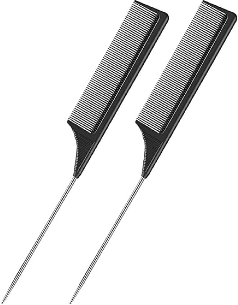 Wire Comb - Fine-Toothed Detangling & Straightening Hair Comb with Pintail for Professional Parting & Styling - Perfect for Salon Stylists & Home Hair Care