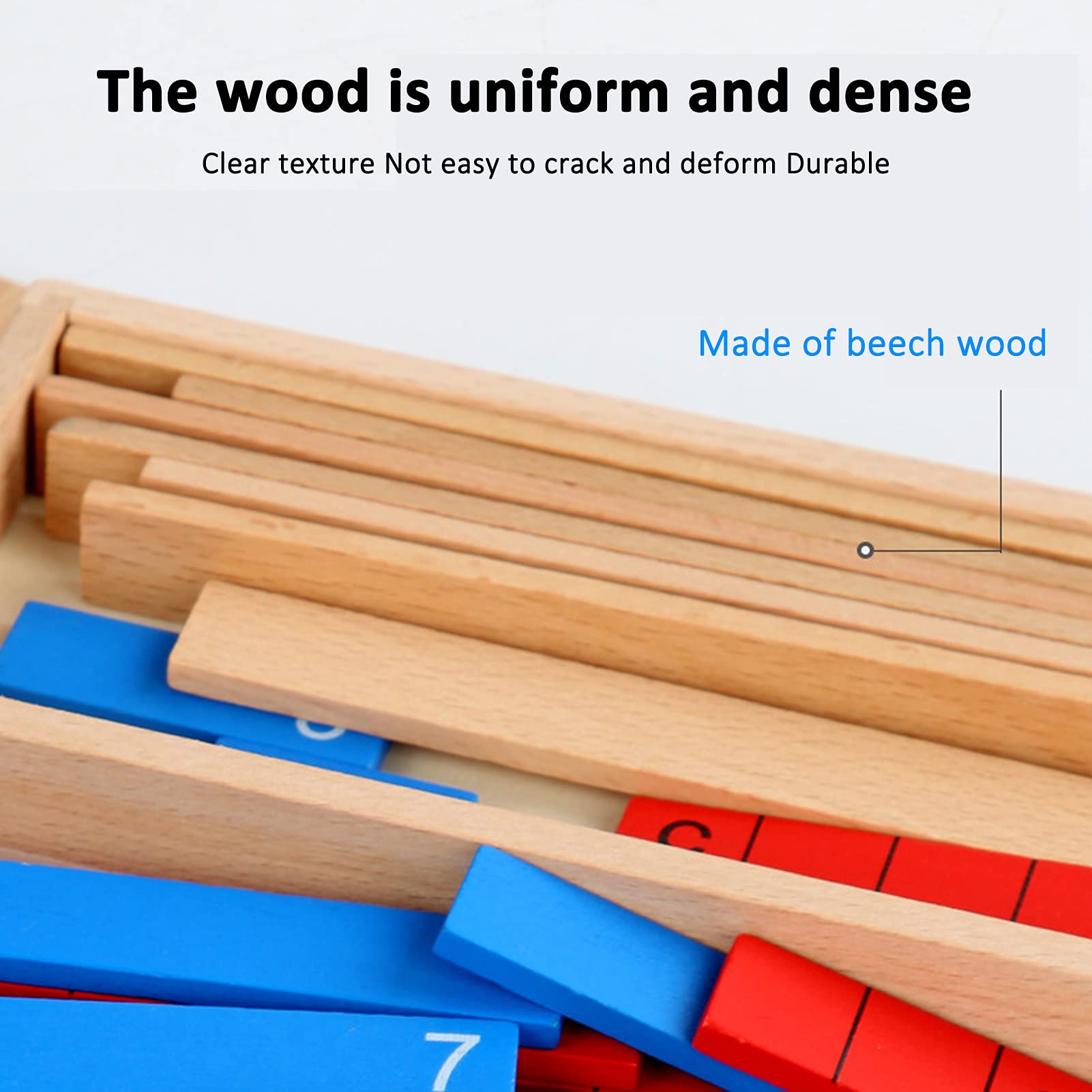 Montessori Math Toys for Kids - Wooden Counting Sticks & Number Board for Addition and Subtraction Learning - Perfect for Homeschooling, Classroom & Early Childhood Education
