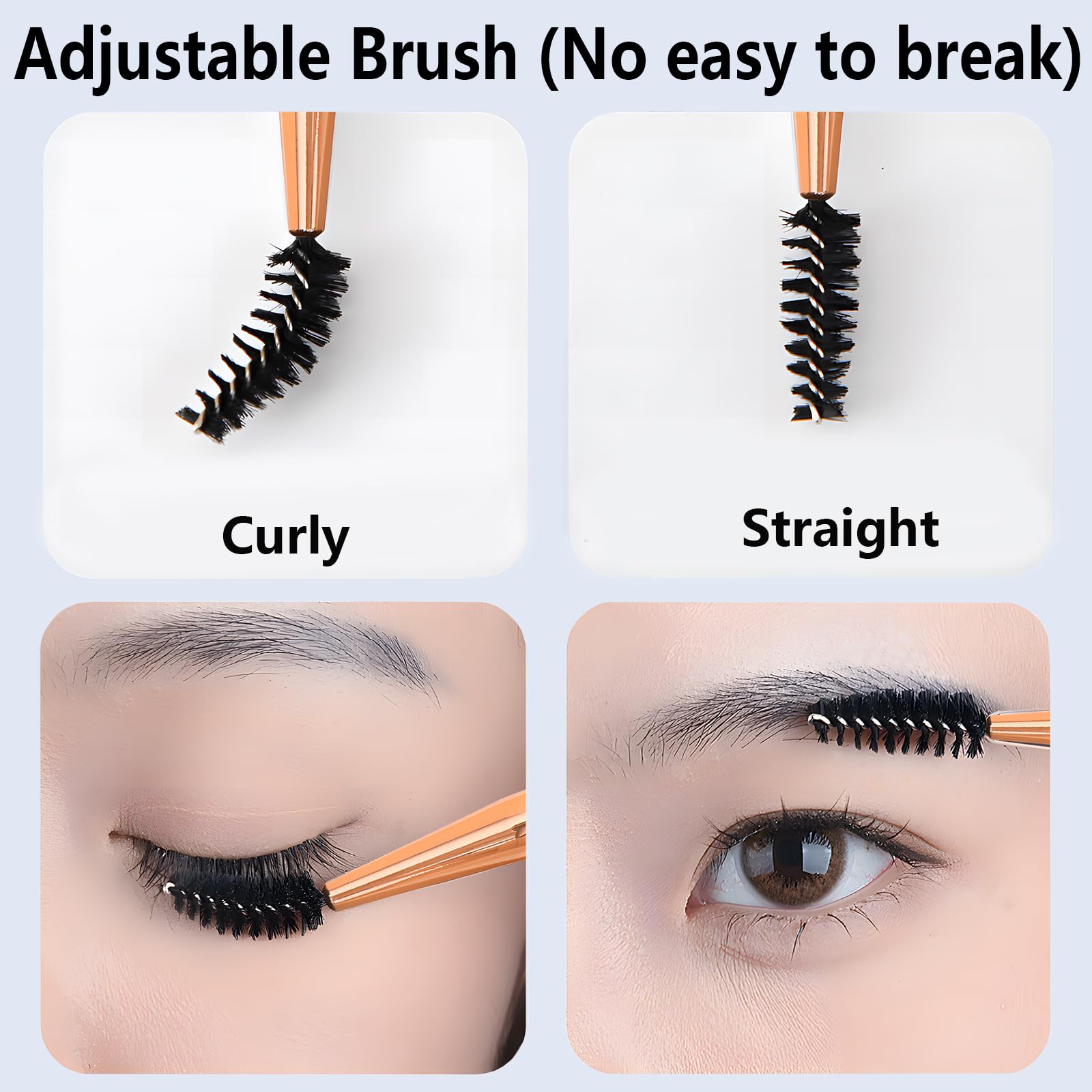 2-Pack Dual Head Eyelash Comb with Adjustable Brush - Lash Separator Tool with Cover for Mascara Removal | Perfect for Salon, Home & Travel Makeup Kit