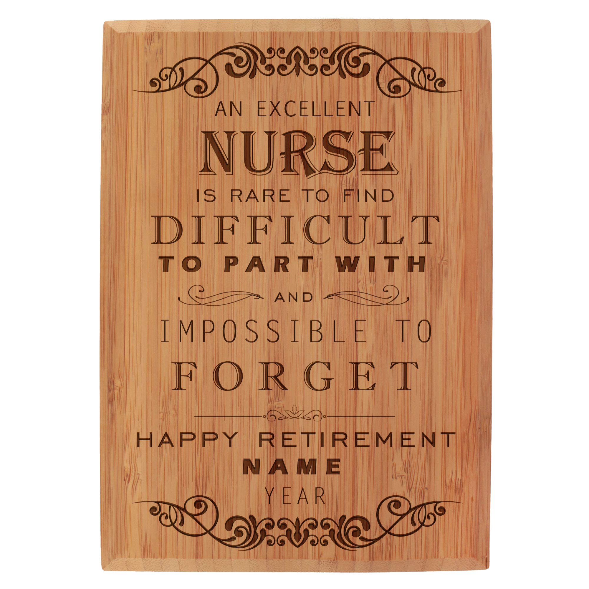 BambooMN Personalized Laser Engraved Retirement Plaque for Nurses - 7.9