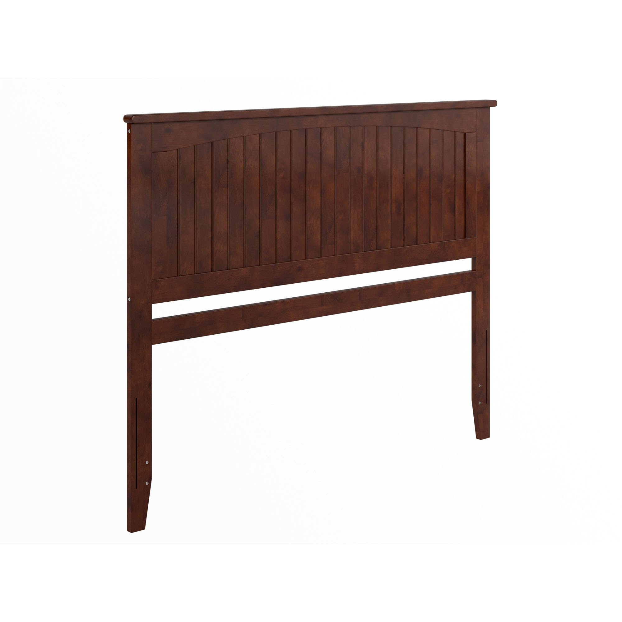 AFI Nantucket Queen Solid Wood Panel Headboard with USB Charging Ports - Walnut Finish - Modern Bedroom Furniture for Master Bed or Guest Room