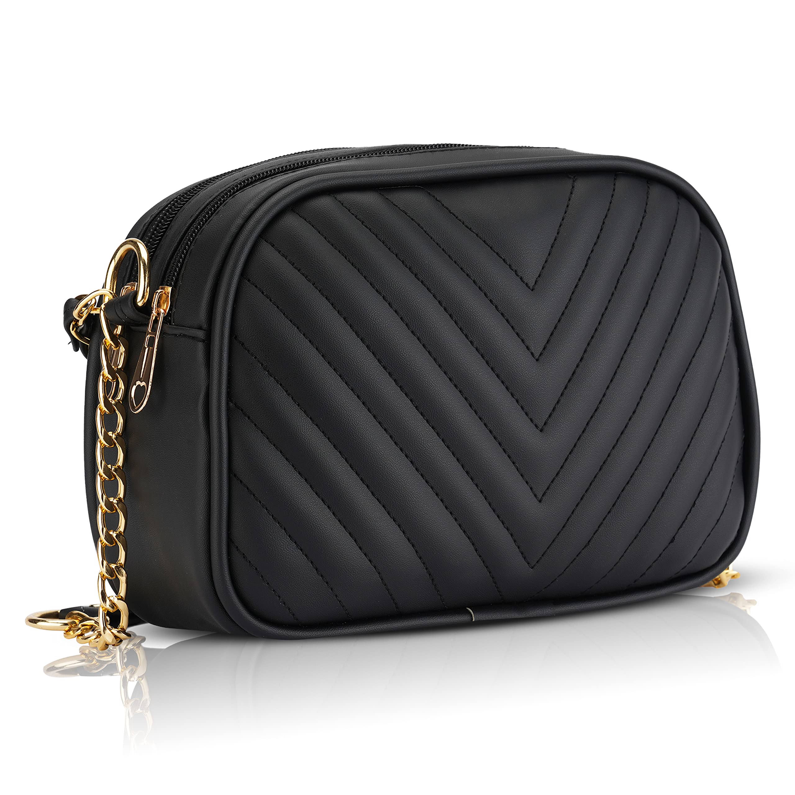 ROSS BROWN Stylish Quilted Sling Bag for Women & Girls - Fashionable Crossbody Shoulder Bag (Black) | Perfect for Daily Use, Travel, Shopping & Casual Outings