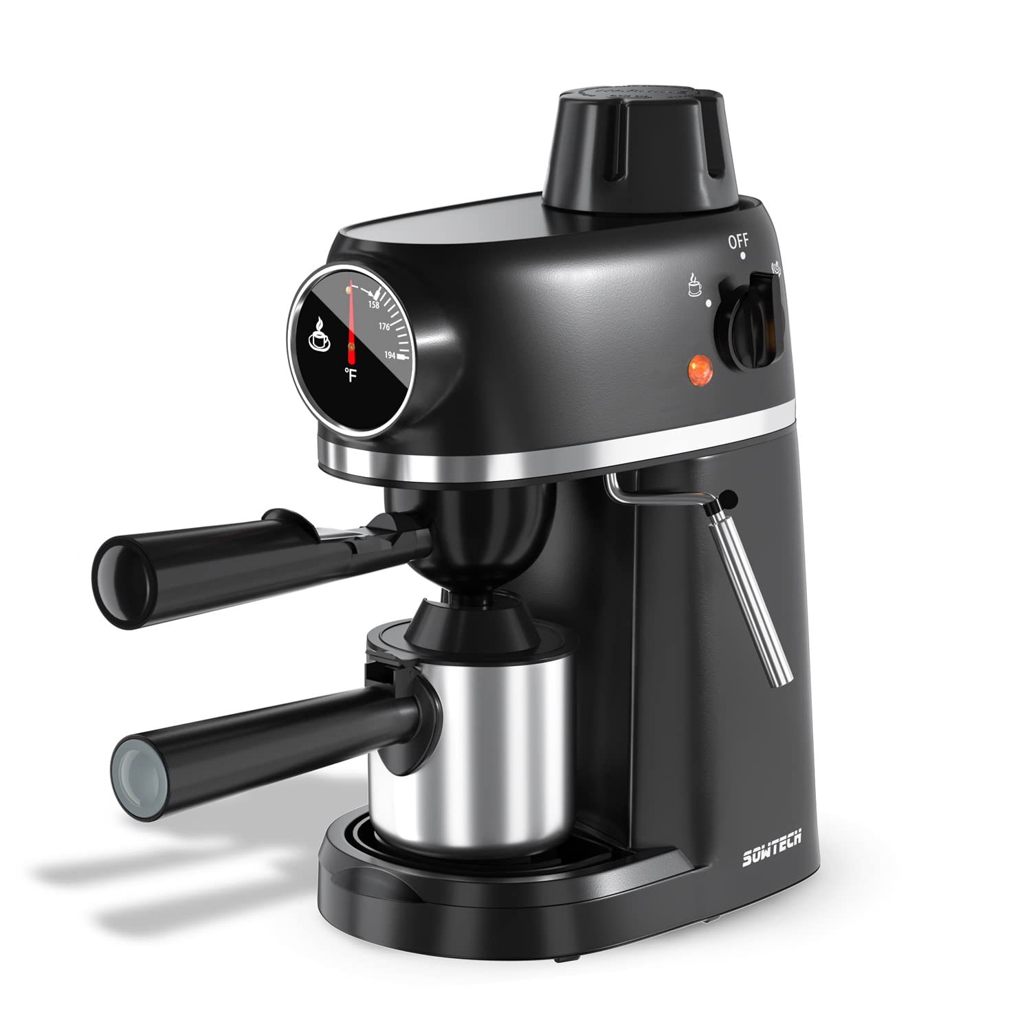 SOWTECH 3.5 Bar Espresso and Cappuccino Maker with Steam Milk Frother - Perfect for Home Baristas and Coffee Lovers to Create Latte, Macchiato at Home or Office
