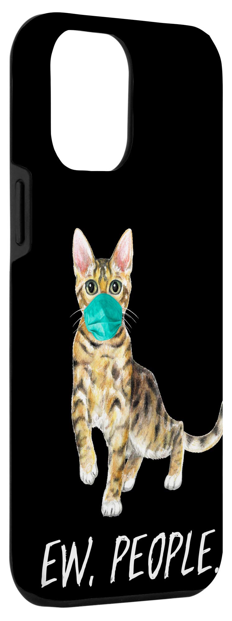 iPhone 12 Pro Max Case - Cute Bengal Cat Wearing Face Mask Design | Shockproof Protective Cover for iPhone 12 Pro Max | Perfect for Cat Lovers & Unique Style (Use at Work, School or Daily Life)