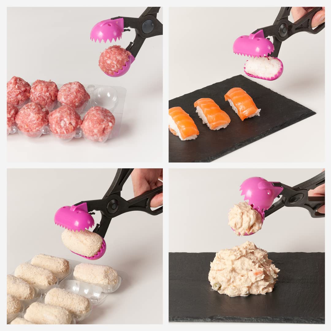 Turquoise Dough Mould Set with 4 Interchangeable Shapes - Perfect for Kibbles, Meatballs, Balls & Sushi | 100% Spanish Patented Kitchen Utensil | Ideal for Baking, Cooking & Food Prep | Made in Spain