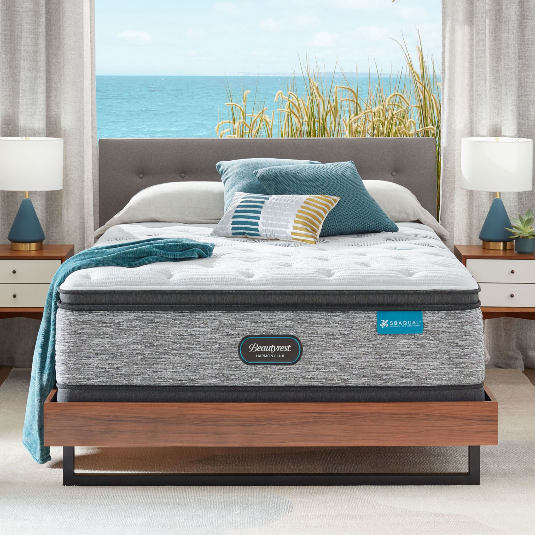 Beautyrest Harmony Lux Timeless Pillow Top Innerspring 15.25 Inch Mattress - Queen Size Plush Support for Side Sleepers & Back Pain Relief - Perfect for Master Bedroom & Guest Room Comfort