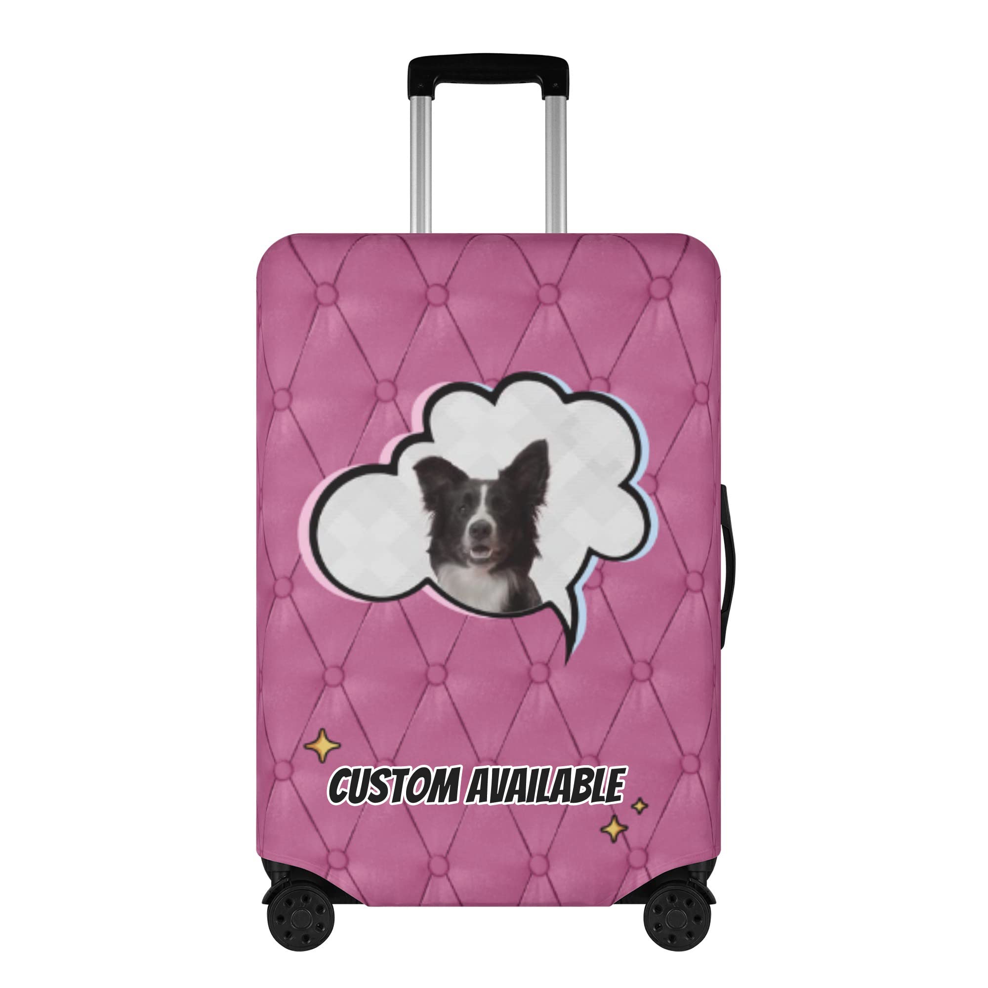 Custom Personalized Luggage Cover with Photo & Text - Creative Travel Suitcase Protector for 18-32 Inch Bags | Washable Durable Baggage Cover | Perfect Gift for Family & Friends | Ideal for Airports, Vacations & Business Trips