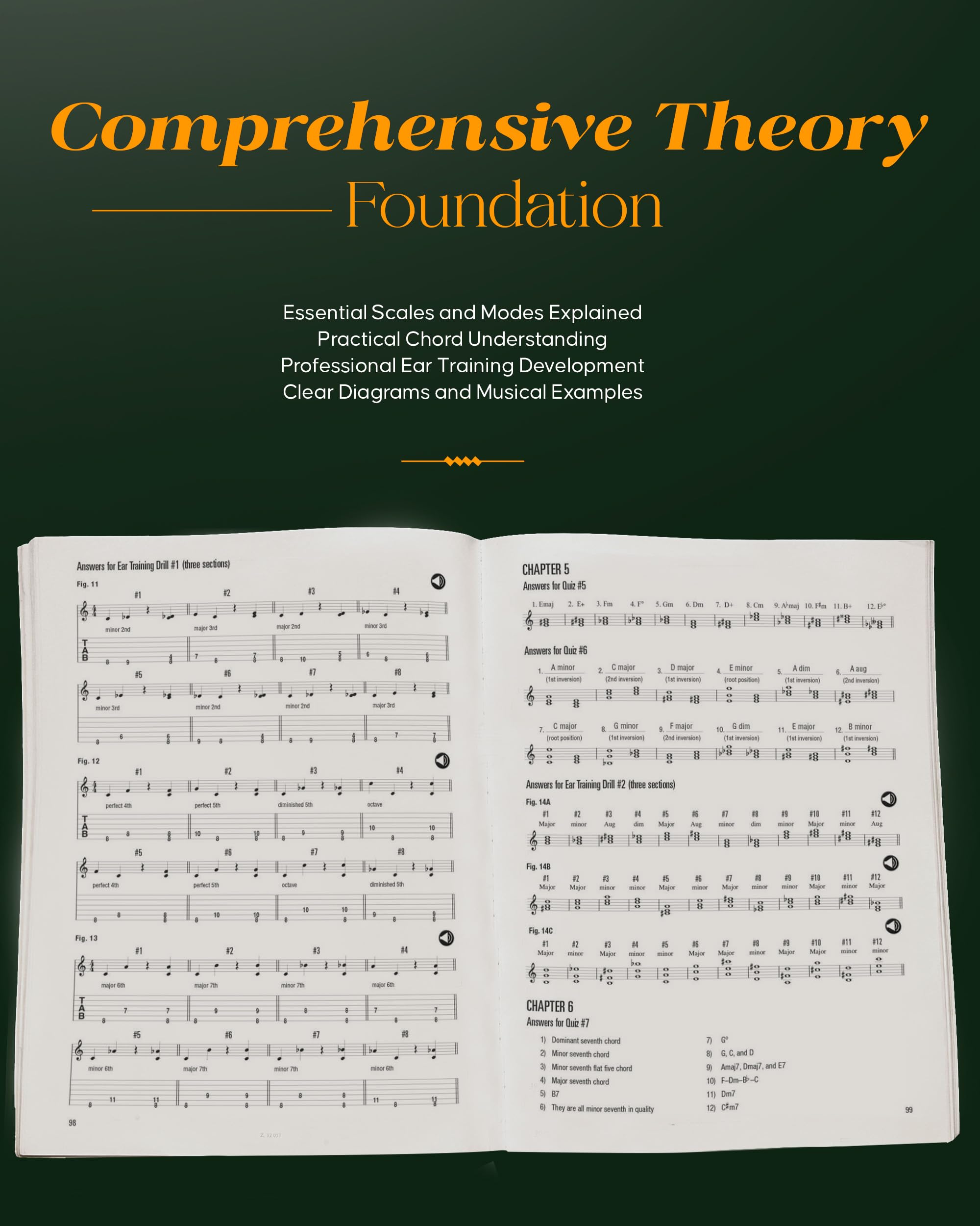 Hal Leonard Guitar Method: Music Theory for Guitarists Book with Online Audio - 94 Tracks, Step-by-Step Lessons & Easy-to-Read Scales | Perfect for Beginners & Self-Learning | Home Practice, Music Classes & Performance Preparation