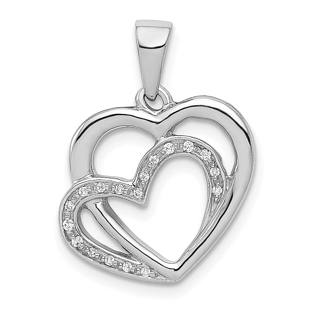 14K White Gold Diamond Entwined Hearts Pendant Necklace for Women - Elegant Love Jewelry Gift for Her, Perfect for Anniversaries, Valentine's Day & Romantic Occasions