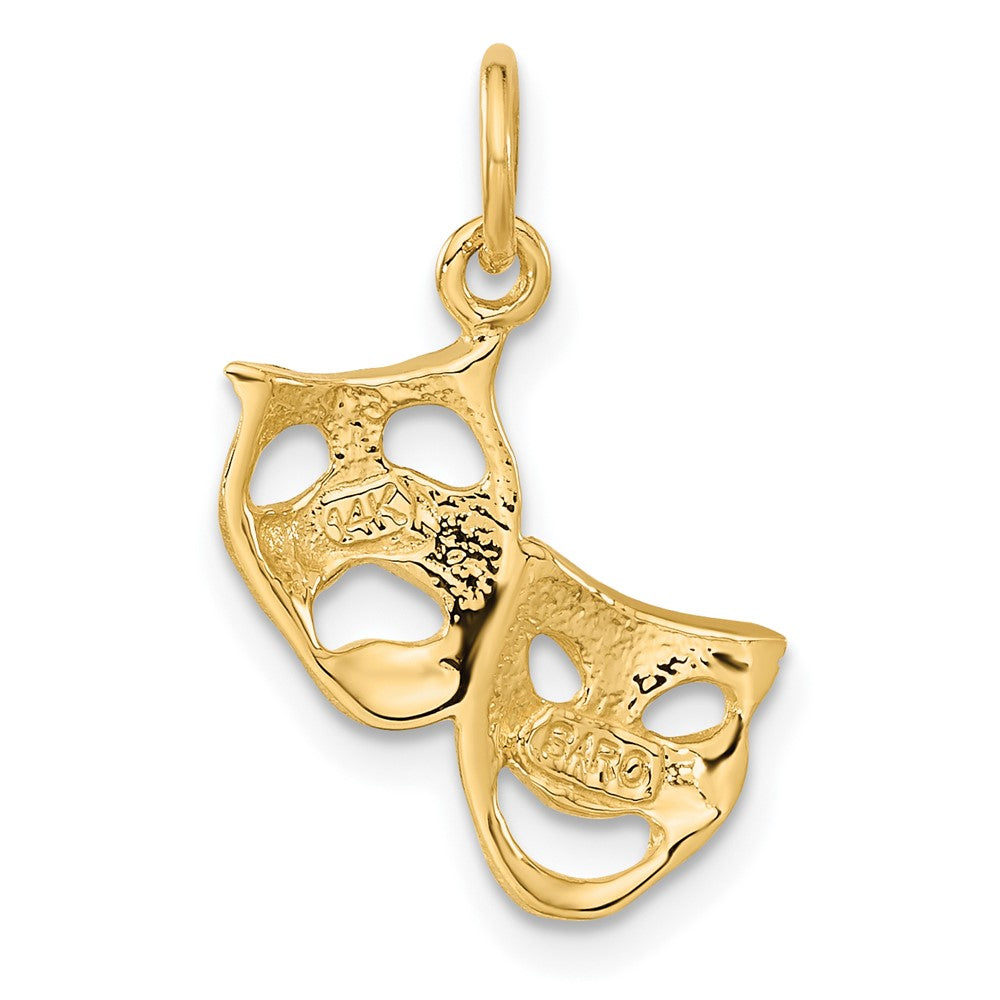 Gold Comedy and Tragedy Mask Charm - Theater Jewelry for Actors, Drama Lovers & Greek Mythology Fans - Perfect for Necklaces, Bracelets & Themed Costumes