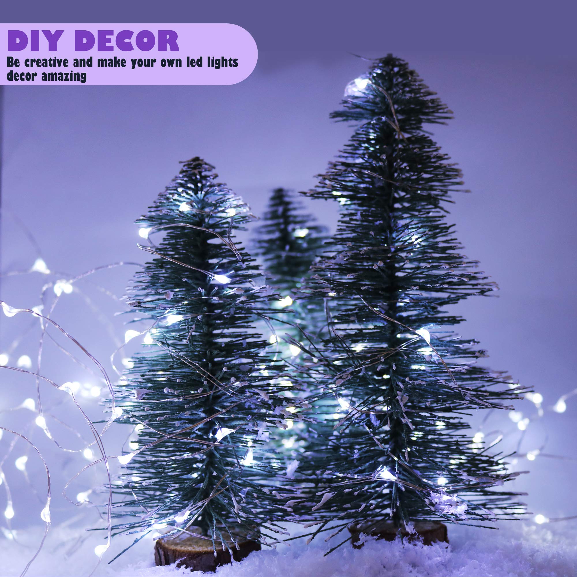 12-Pack Fairy String Lights with Timer - 8 Modes, 20 LED Lights on 6.5ft Silver Wire, Battery Powered (2xCR2032), Lasts 3-4 Days - Perfect for Wedding Decor, Christmas Party, Table Centerpiece, Bedroom & Garden Lighting