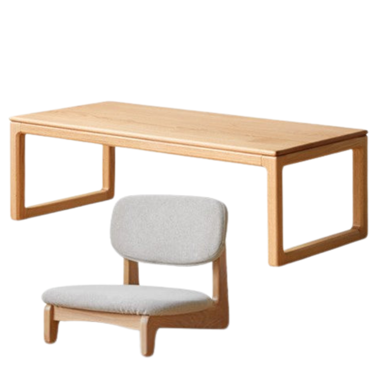 out of stock 55.1x25.5x16.5 inch / 140x65x42 cm / Natural Wood Color / Oak Tea Table + chair pcs 2