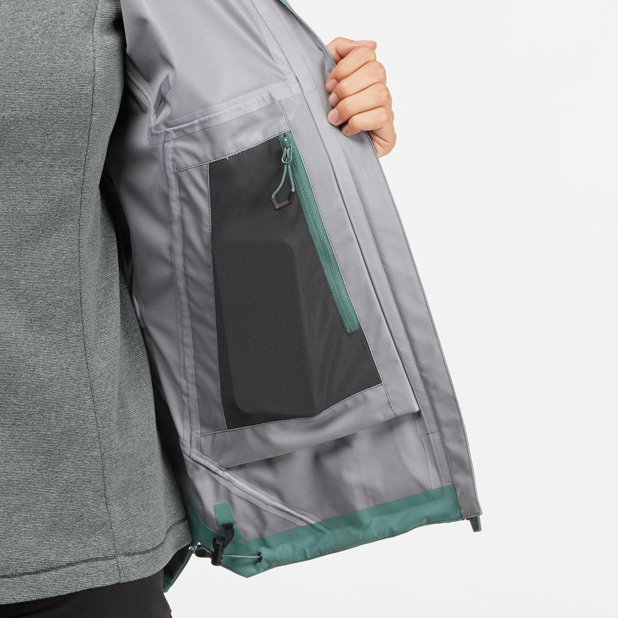 Quechua Women's MH500 Waterproof Hiking Jacket - Lightweight Windproof Raincoat for Outdoor Adventures, Camping & Travel