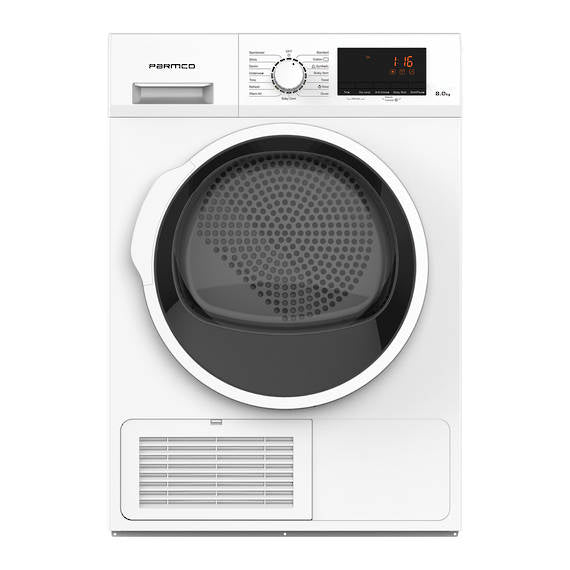 8KG White Condenser Dryer - Energy Efficient, Quiet & Compact for Small Spaces - Perfect for Apartments, Laundry Rooms & RVs