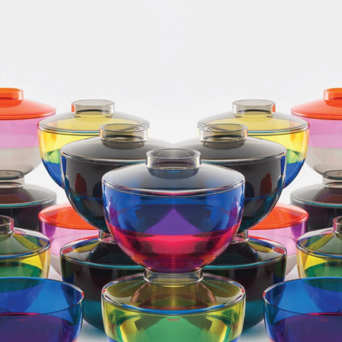 Kartell Shibuya Vase by Christophe Pillet - Modern Designer Flower Vase in Orange, Violet or Smoke - Pack of 1 - Perfect for Home Decor, Wedding Centerpieces & Luxury Gifts