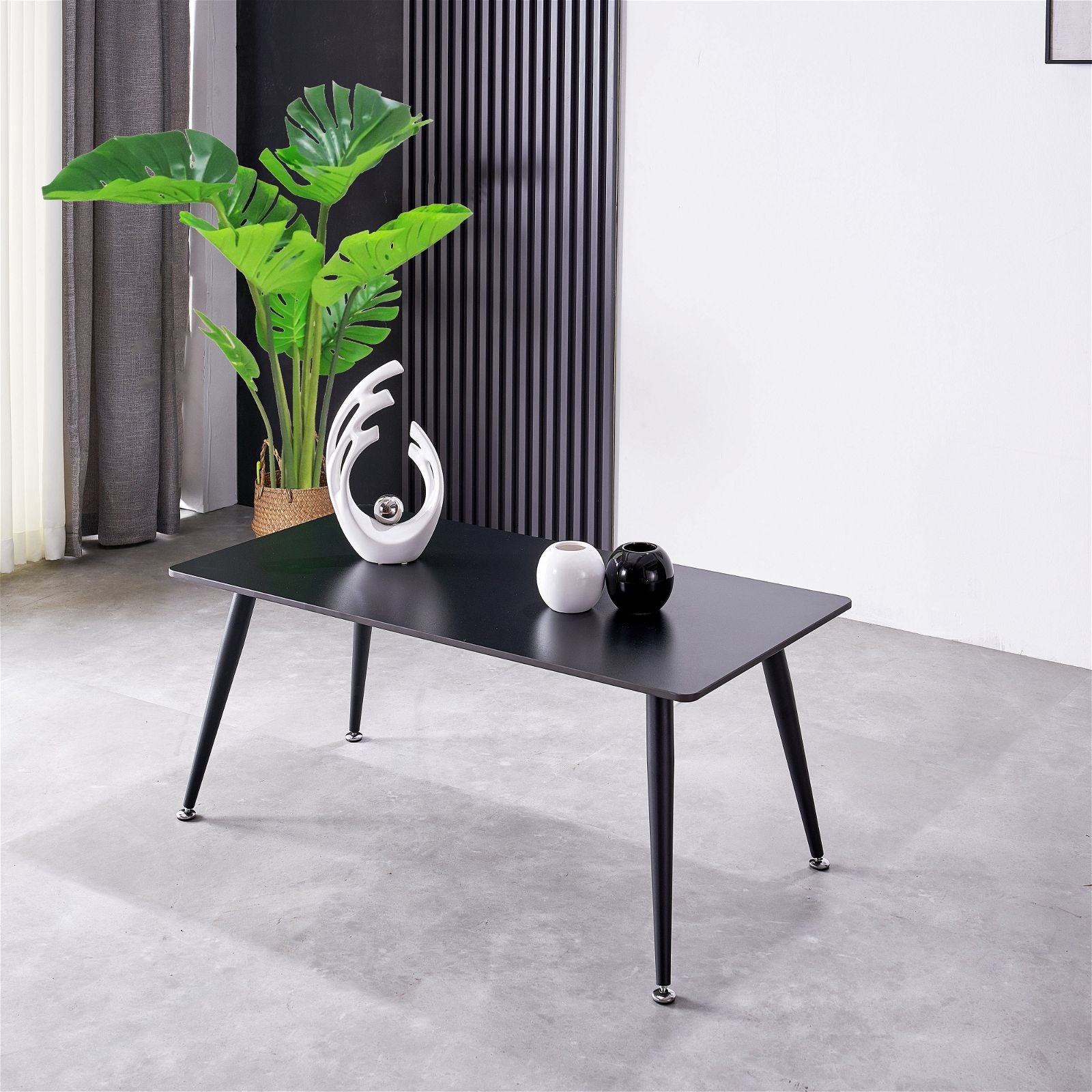 Criterionâ¢ Modern Black Sintered Stone Coffee Table with Sturdy Metal Legs - Perfect for Living Room, Lounge & Office Decor