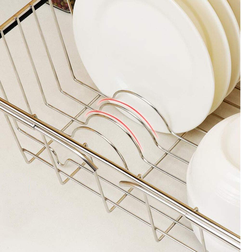 Expandable Stainless Steel Cutlery Basket & Dish Drying Rack - Adjustable Over Sink or Countertop Organizer with Black Utensil Holder | Rustproof Kitchen Storage for Silverware, Knives & Cooking Tools | Perfect for Small Spaces, Dishwashing & Countertop Organization