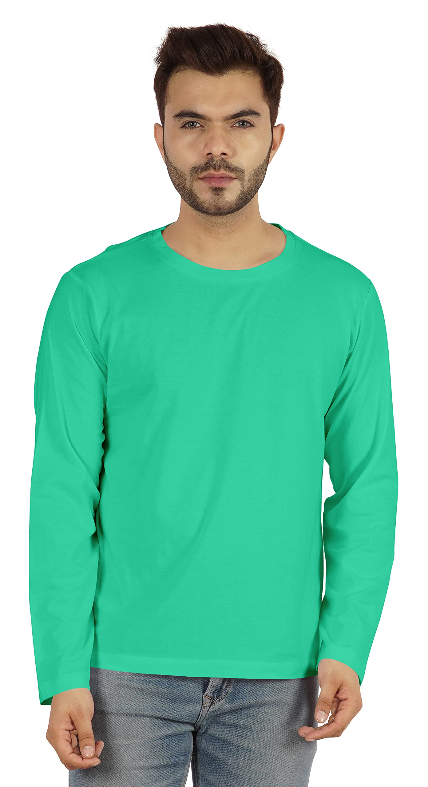 Inkmeso Men's Long Sleeve Cotton T-Shirt - Lightweight Basic Solid Color Casual Shirt for Everyday Wear, Work & Outdoor Activities