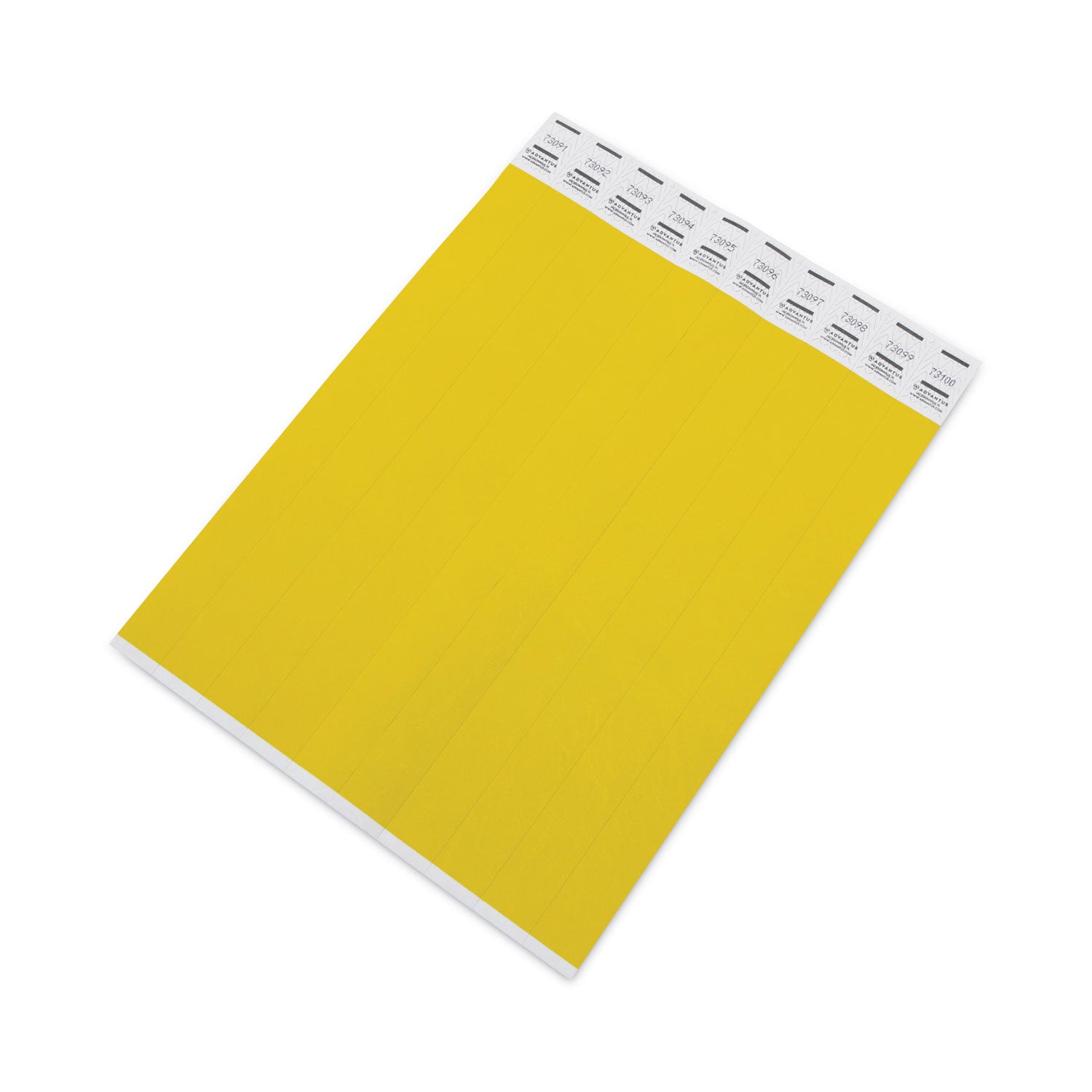 Advantus Numbered Wristbands for Crowd Control - Sequential Yellow Wristbands 10 x 0.75 Inches (Pack of 100) - Perfect for Events, Festivals, and VIP Access Management