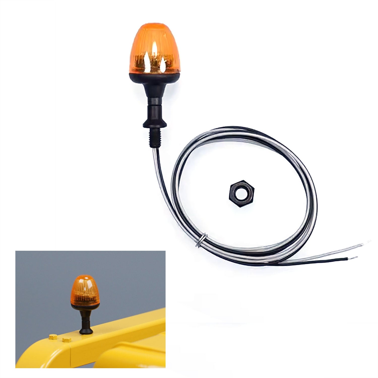 1/14 Scale RC Tractor Truck LED Rotating Warning Light - Remote Control Construction Vehicle Accessory for Dump Car Models | Perfect for RC Construction Site Scenes & DIY Vehicle Upgrades
