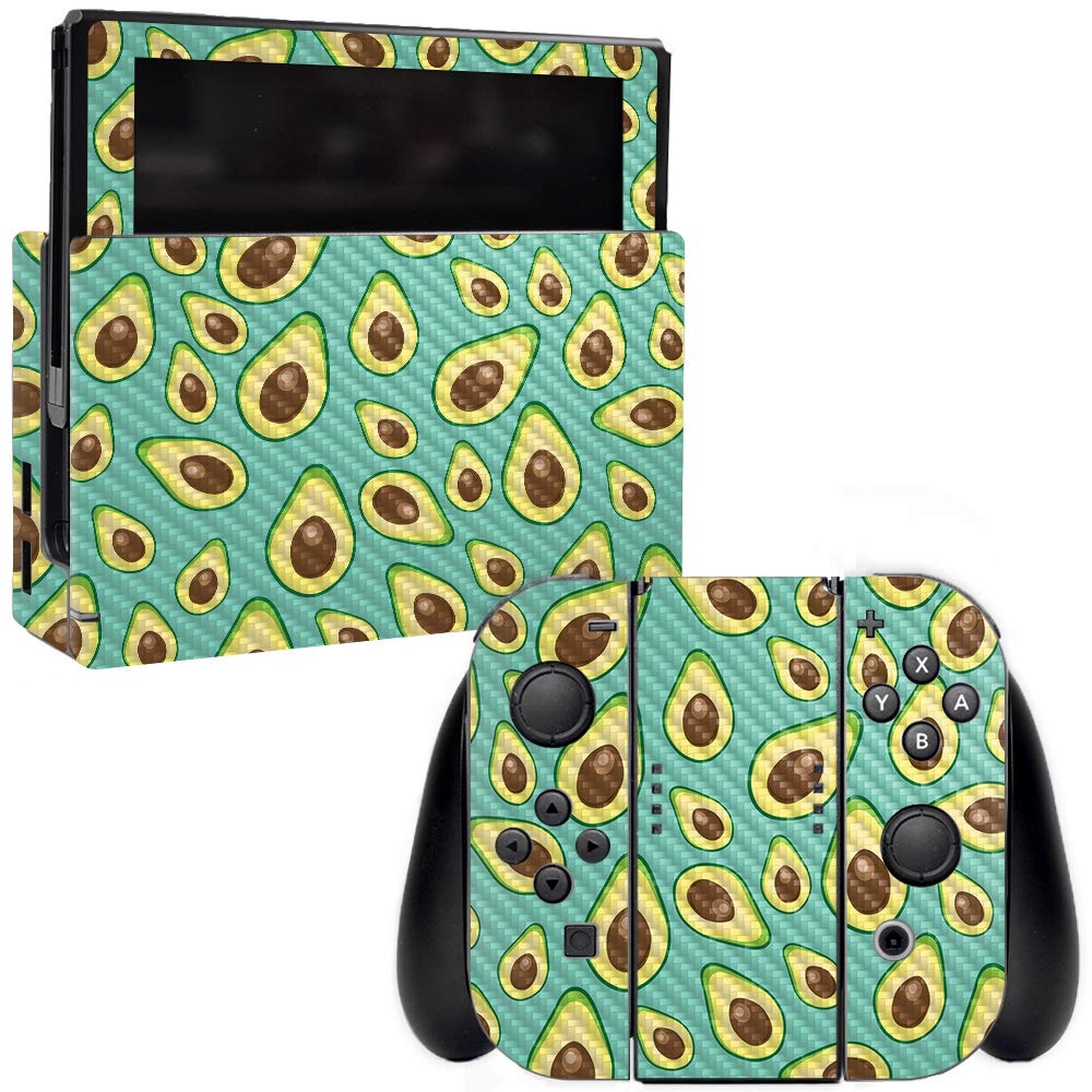 Premium Carbon Fiber Skin for Nintendo Switch - Seafoam Avocado | Protective & Durable Textured Cover | Easy to Apply & Remove | Made in USA | Perfect for Gaming Protection & Style Upgrade