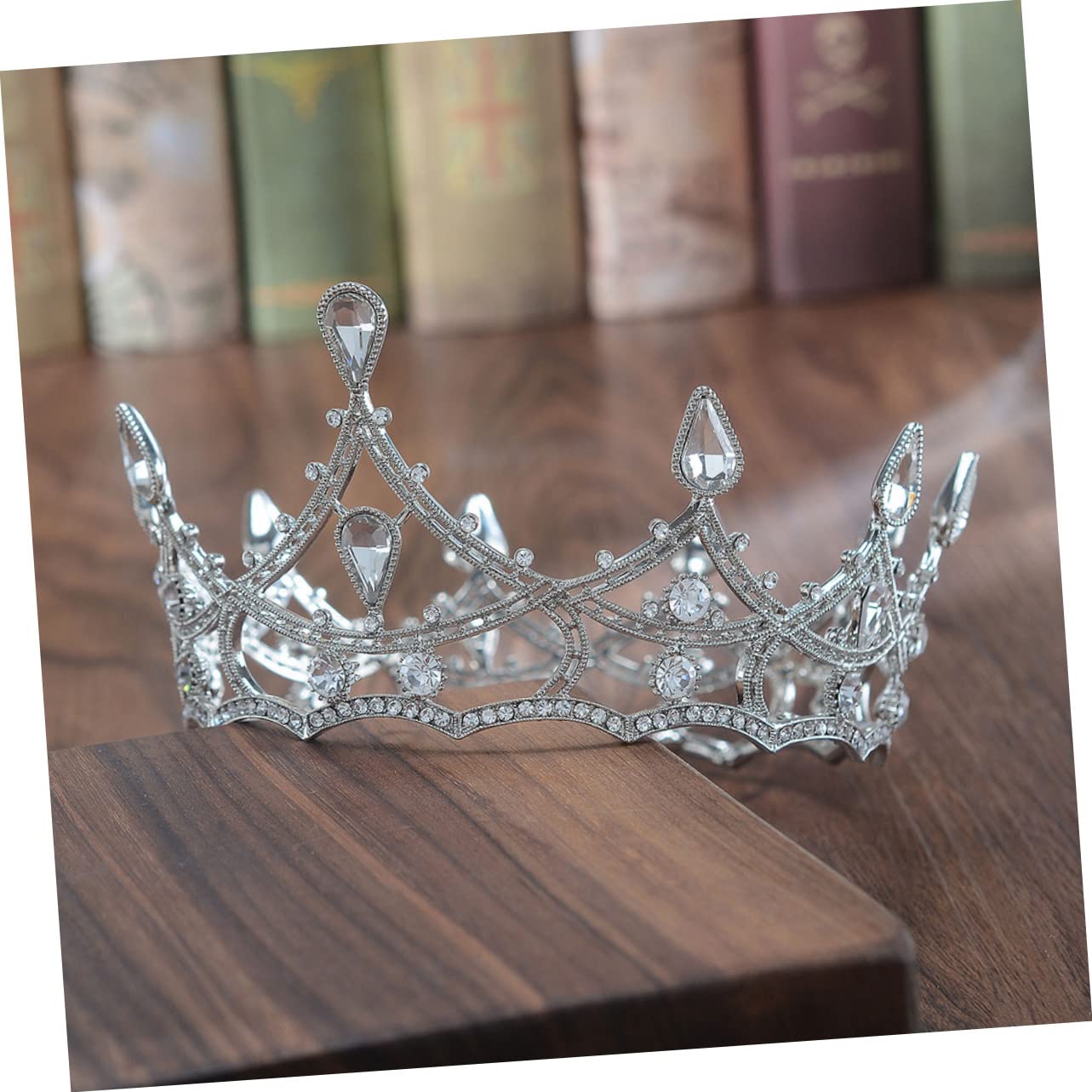 POPETPOP 3-Piece Baroque Crystal Bridal Tiara Set - Rhinestone Pageant Crown Hair Accessories for Women & Girls (Wedding, Prom, Pageant, Birthday, Cosplay)