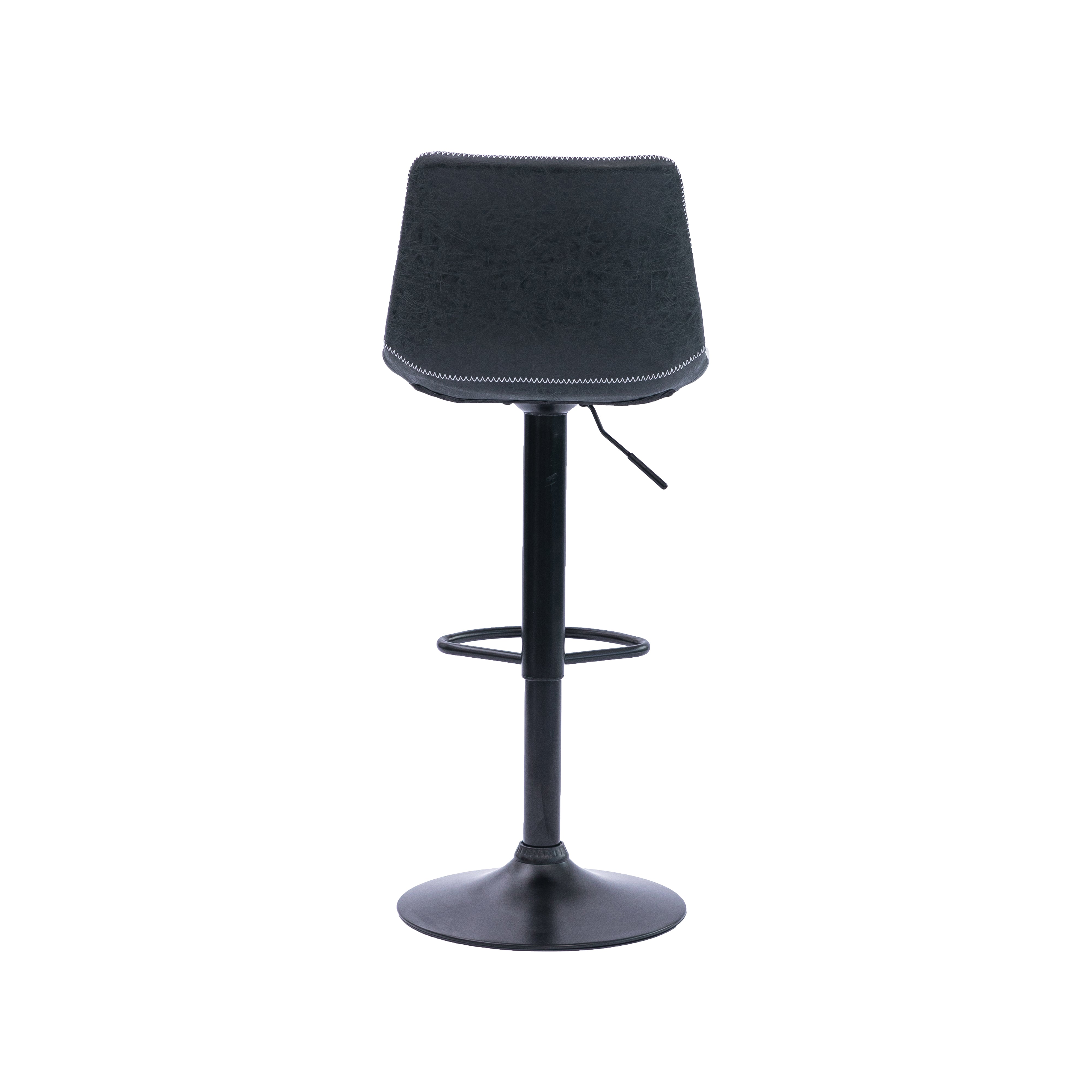 Urban Style Gary Bar Stools - Set of 2 Black PU Seat Gas Lift Height Adjustable Metal Barstools for Kitchen Island, Home Bar & Breakfast Nook