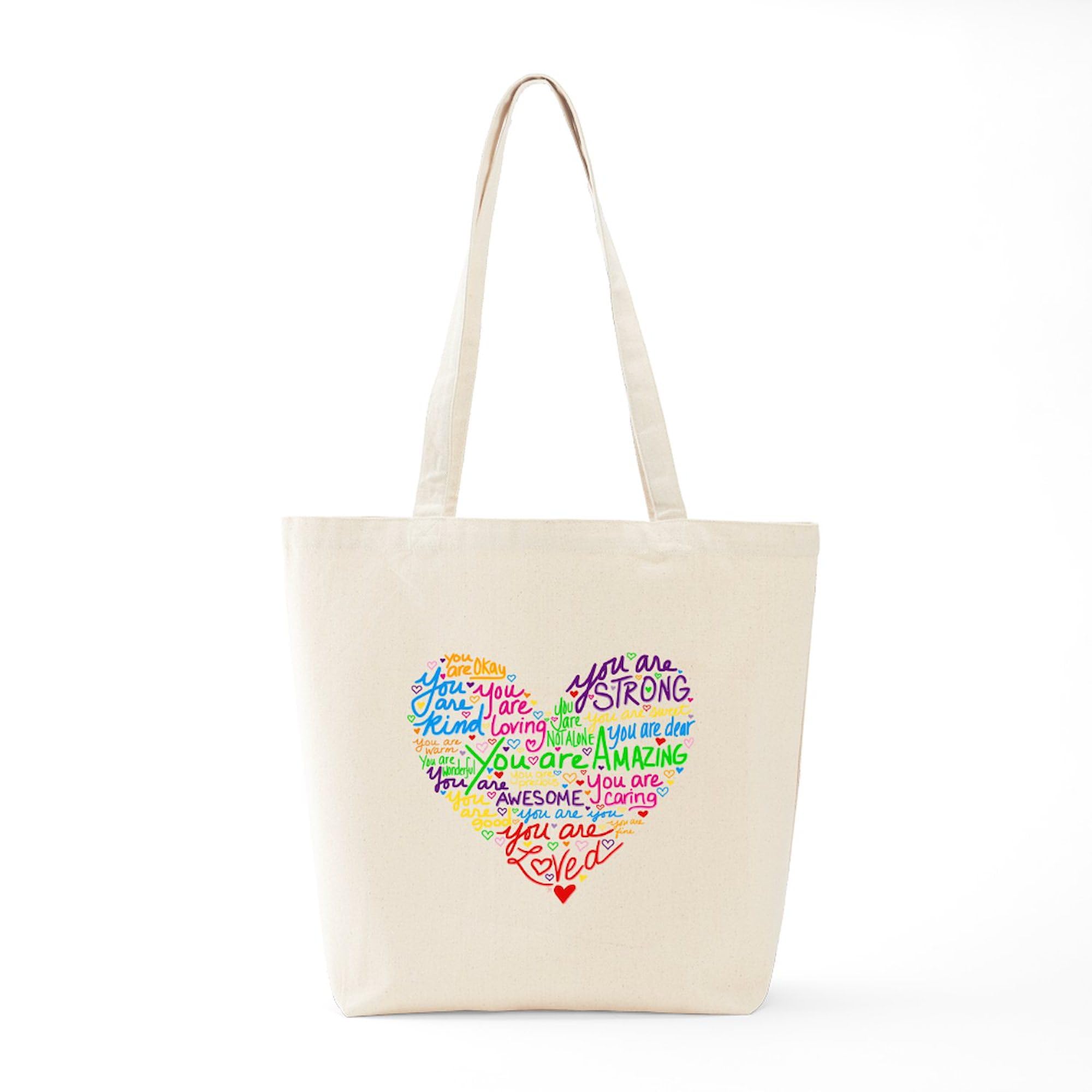 You Are Loved Tote Bag - Natural Canvas Reusable Shopping Bag for Groceries, Beach & Everyday Use | Eco-Friendly Cotton Tote with Inspirational Message