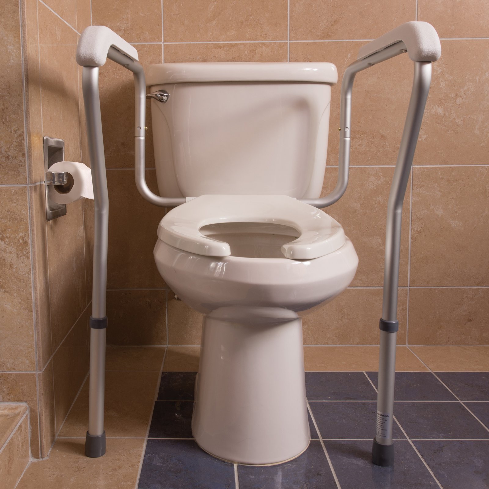 **HealthSmart Adjustable Toilet Safety Rails - Bathroom Handles & Stability Frame for Elderly & Disabled - Non-Slip Support for Safe Toilet Use, Shower & Bathroom Mobility Aid**    *(Use Cases: Ideal for seniors, post-surgery recovery, and individuals with limited mobility to enhance bathroom safety and independence.)*