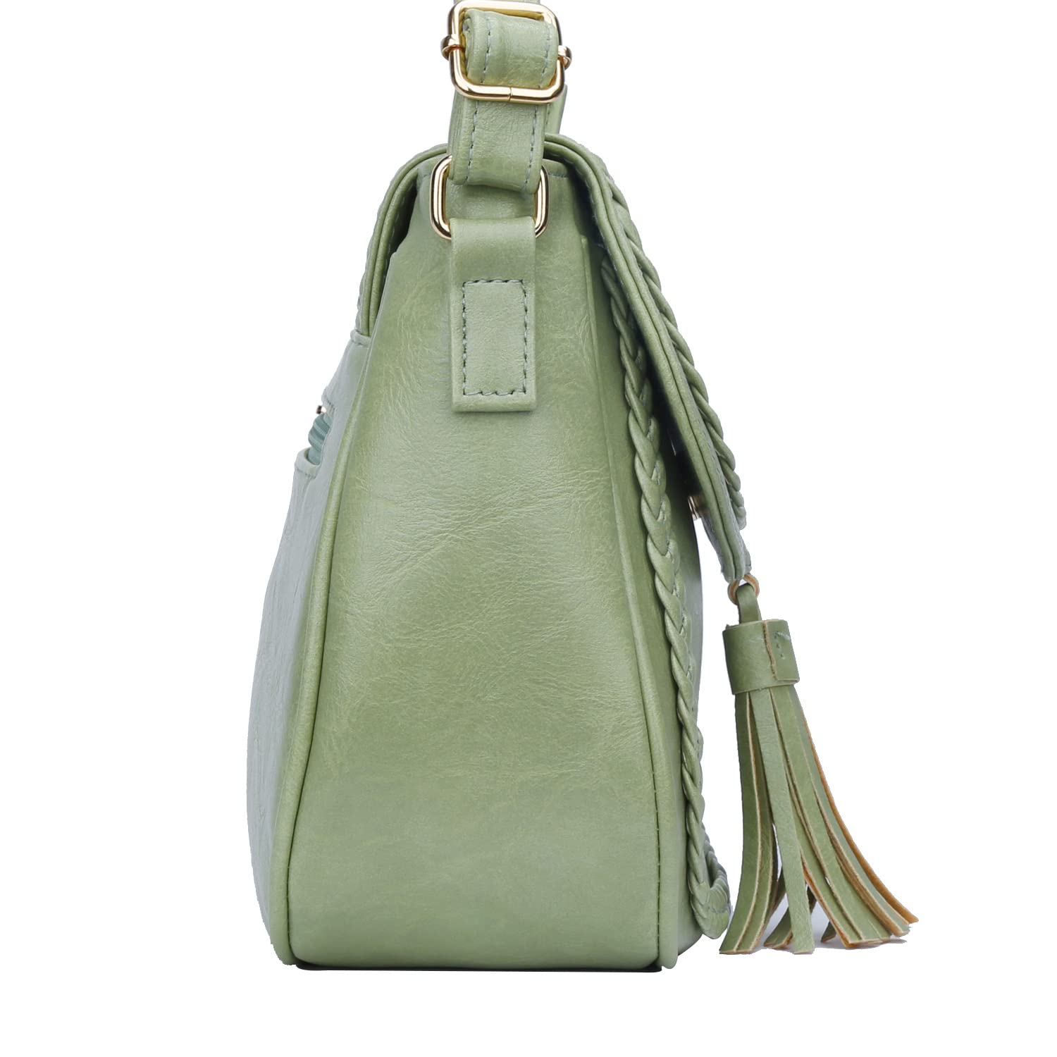 KKXIU Women's Casual Flap Saddle Crossbody Bag with Tassel - Stylish Shoulder Purse for Everyday Use, Travel & Shopping